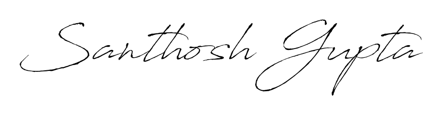 Personalize your online presence with Santhosh Gupta signature rendered in elegant Antro_Vectra font. Great for website footers and blogs. Santhosh Gupta signature style 6 images and pictures png
