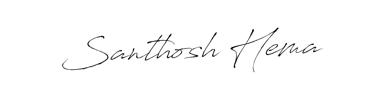 Also You can easily find your signature by using the search form. We will create Santhosh Hema name handwritten signature images for you free of cost using Antro_Vectra sign style. Santhosh Hema signature style 6 images and pictures png
