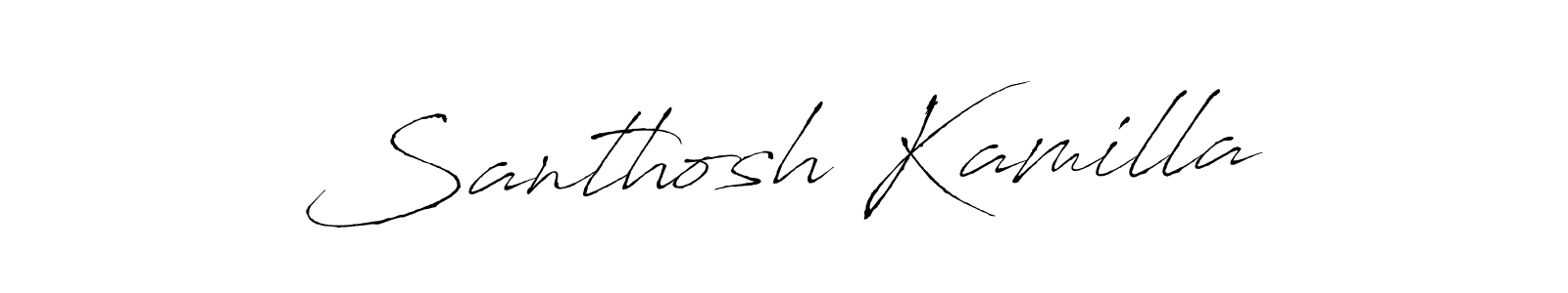 How to make Santhosh Kamilla name signature. Use Antro_Vectra style for creating short signs online. This is the latest handwritten sign. Santhosh Kamilla signature style 6 images and pictures png