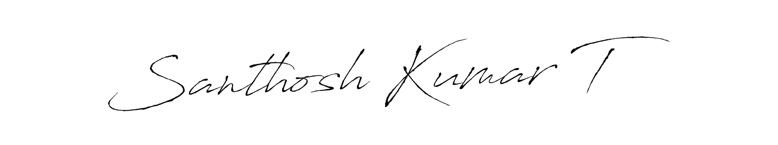 Antro_Vectra is a professional signature style that is perfect for those who want to add a touch of class to their signature. It is also a great choice for those who want to make their signature more unique. Get Santhosh Kumar T name to fancy signature for free. Santhosh Kumar T signature style 6 images and pictures png