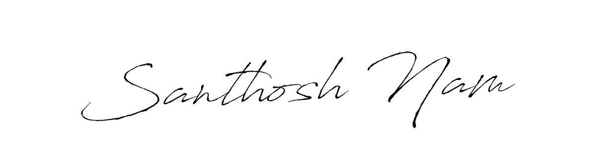 Also we have Santhosh Nam name is the best signature style. Create professional handwritten signature collection using Antro_Vectra autograph style. Santhosh Nam signature style 6 images and pictures png