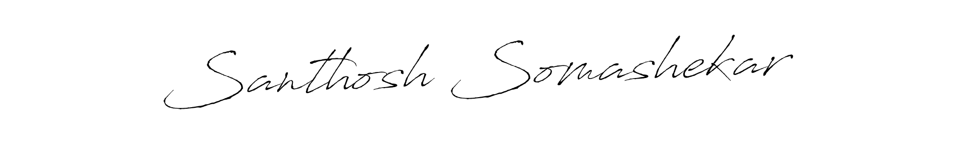 How to make Santhosh Somashekar name signature. Use Antro_Vectra style for creating short signs online. This is the latest handwritten sign. Santhosh Somashekar signature style 6 images and pictures png