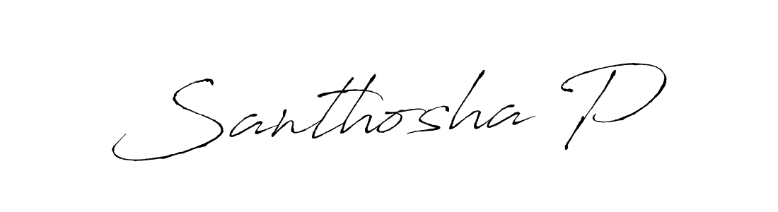 Design your own signature with our free online signature maker. With this signature software, you can create a handwritten (Antro_Vectra) signature for name Santhosha P. Santhosha P signature style 6 images and pictures png