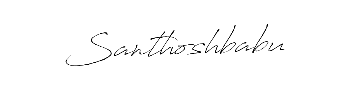 The best way (Antro_Vectra) to make a short signature is to pick only two or three words in your name. The name Santhoshbabu include a total of six letters. For converting this name. Santhoshbabu signature style 6 images and pictures png