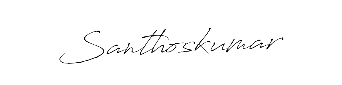 You should practise on your own different ways (Antro_Vectra) to write your name (Santhoskumar) in signature. don't let someone else do it for you. Santhoskumar signature style 6 images and pictures png