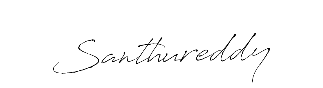 Use a signature maker to create a handwritten signature online. With this signature software, you can design (Antro_Vectra) your own signature for name Santhureddy. Santhureddy signature style 6 images and pictures png