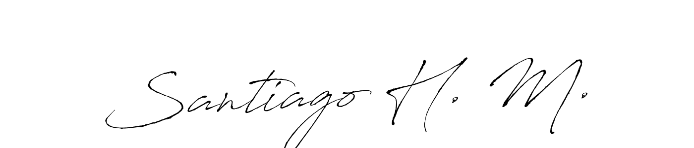 See photos of Santiago H. M. official signature by Spectra . Check more albums & portfolios. Read reviews & check more about Antro_Vectra font. Santiago H. M. signature style 6 images and pictures png