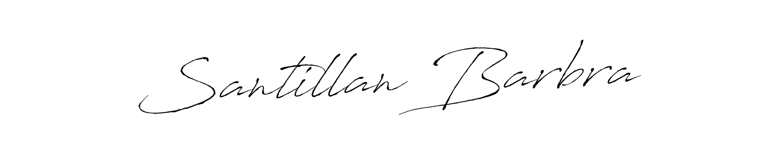 How to make Santillan Barbra signature? Antro_Vectra is a professional autograph style. Create handwritten signature for Santillan Barbra name. Santillan Barbra signature style 6 images and pictures png