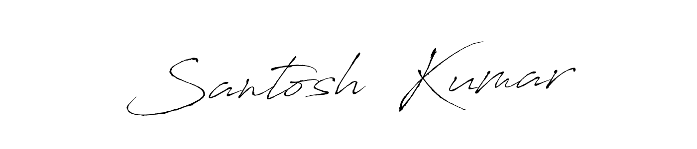 The best way (Antro_Vectra) to make a short signature is to pick only two or three words in your name. The name Santosh  Kumar include a total of six letters. For converting this name. Santosh  Kumar signature style 6 images and pictures png