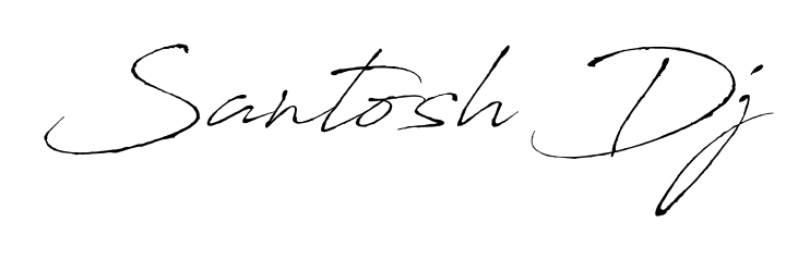 Express your personality with a custom Santosh Dj signature crafted with Antro_Vectra typography. Free transparent PNG download available. Santosh Dj signature style 6 images and pictures png