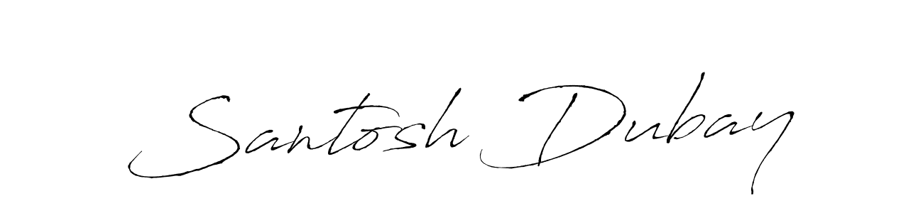 Antro_Vectra is a professional signature style that is perfect for those who want to add a touch of class to their signature. It is also a great choice for those who want to make their signature more unique. Get Santosh Dubay name to fancy signature for free. Santosh Dubay signature style 6 images and pictures png
