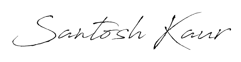Looking for an artistic signature for Santosh Kaur? The Antro_Vectra calligraphy style gives a sophisticated flow suitable for business cards and emails. Santosh Kaur signature style 6 images and pictures png