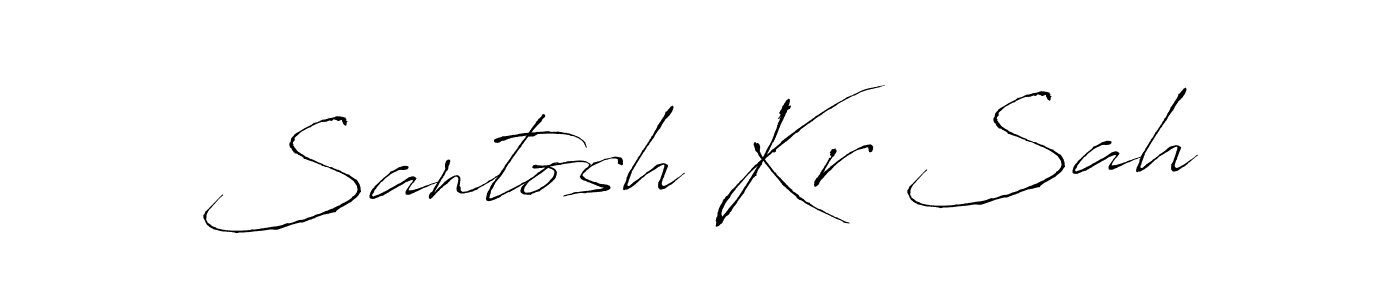 The best way (Antro_Vectra) to make a short signature is to pick only two or three words in your name. The name Santosh Kr Sah include a total of six letters. For converting this name. Santosh Kr Sah signature style 6 images and pictures png