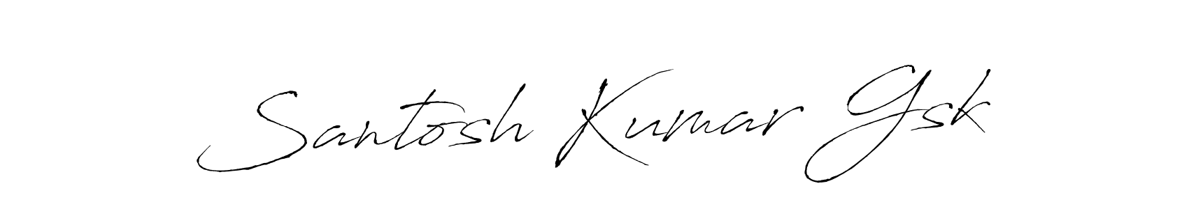 Antro_Vectra is a professional signature style that is perfect for those who want to add a touch of class to their signature. It is also a great choice for those who want to make their signature more unique. Get Santosh Kumar Gsk name to fancy signature for free. Santosh Kumar Gsk signature style 6 images and pictures png