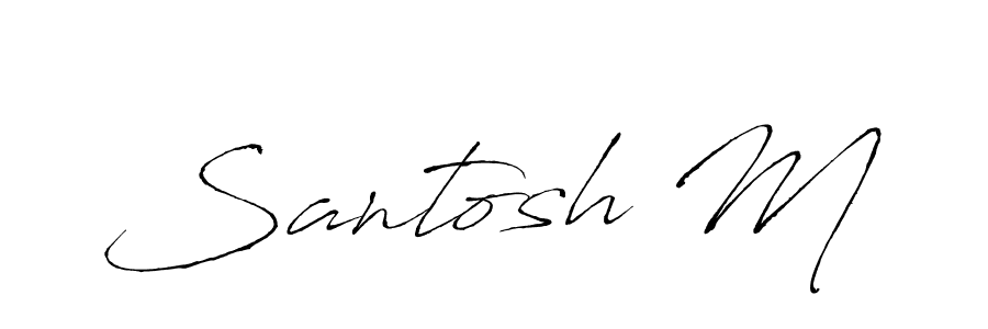 Use a signature maker to create a handwritten signature online. With this signature software, you can design (Antro_Vectra) your own signature for name Santosh M. Santosh M signature style 6 images and pictures png