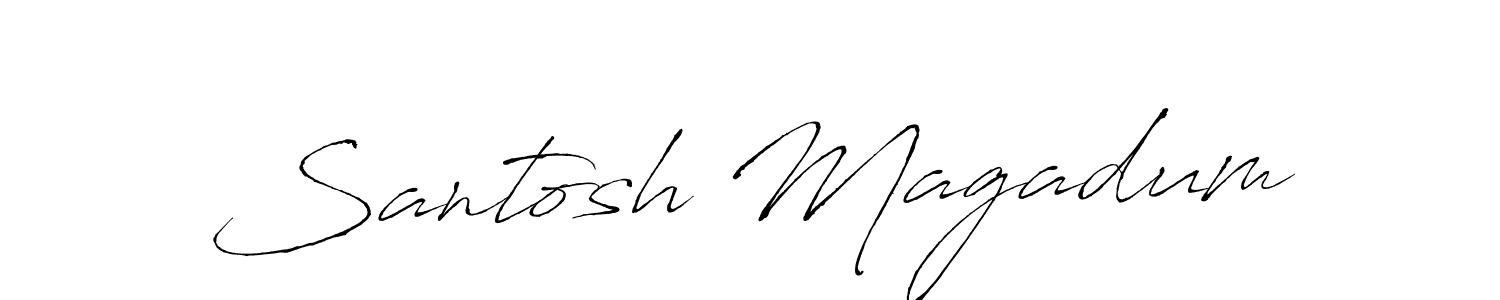 Design your own signature with our free online signature maker. With this signature software, you can create a handwritten (Antro_Vectra) signature for name Santosh Magadum. Santosh Magadum signature style 6 images and pictures png