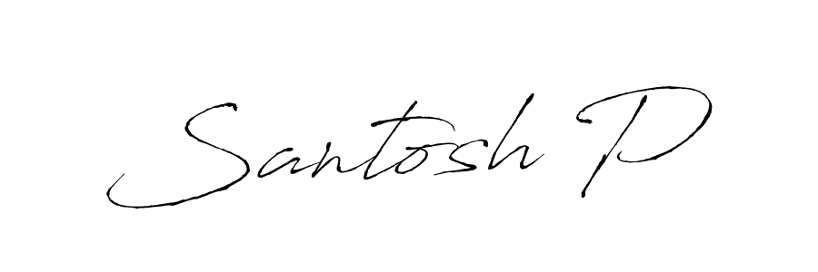 Also You can easily find your signature by using the search form. We will create Santosh P name handwritten signature images for you free of cost using Antro_Vectra sign style. Santosh P signature style 6 images and pictures png