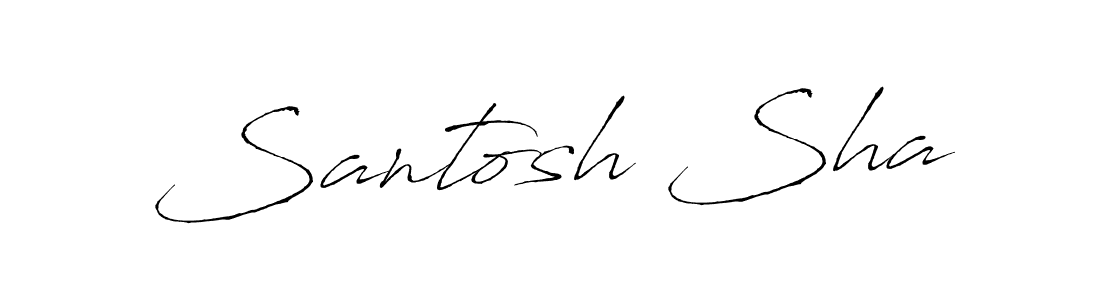 How to make Santosh Sha name signature. Use Antro_Vectra style for creating short signs online. This is the latest handwritten sign. Santosh Sha signature style 6 images and pictures png