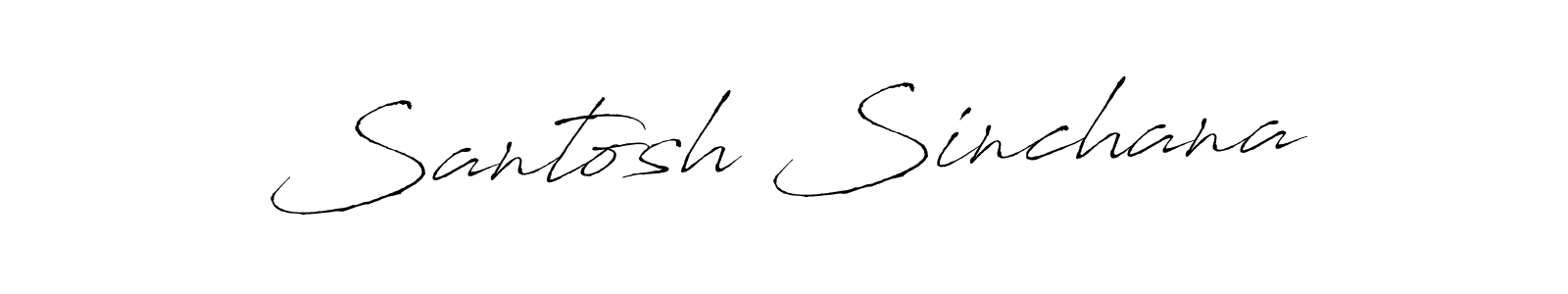 The best way (Antro_Vectra) to make a short signature is to pick only two or three words in your name. The name Santosh Sinchana include a total of six letters. For converting this name. Santosh Sinchana signature style 6 images and pictures png