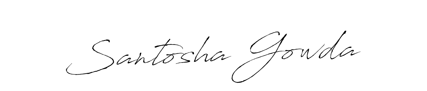 Make a beautiful signature design for name Santosha Gowda. With this signature (Antro_Vectra) style, you can create a handwritten signature for free. Santosha Gowda signature style 6 images and pictures png