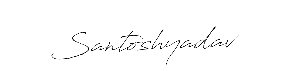 The best way (Antro_Vectra) to make a short signature is to pick only two or three words in your name. The name Santoshyadav include a total of six letters. For converting this name. Santoshyadav signature style 6 images and pictures png