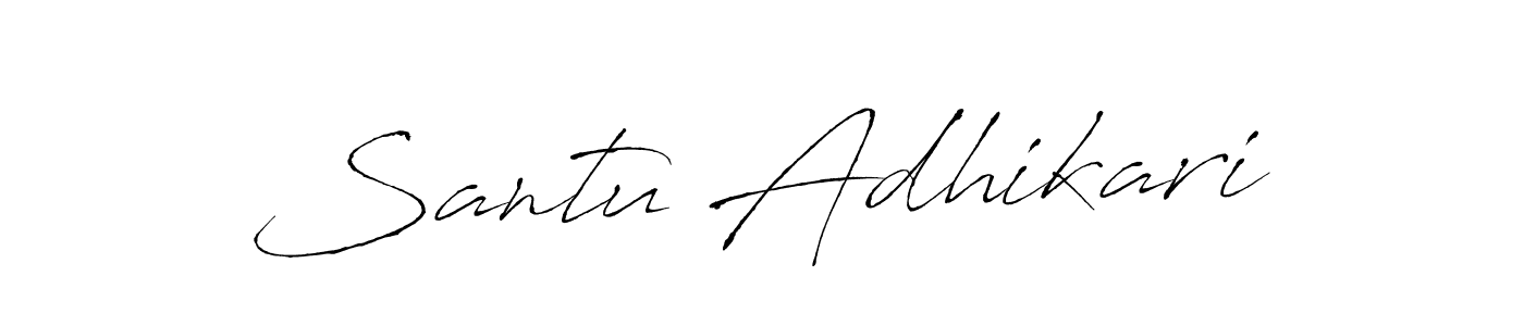 How to make Santu Adhikari name signature. Use Antro_Vectra style for creating short signs online. This is the latest handwritten sign. Santu Adhikari signature style 6 images and pictures png