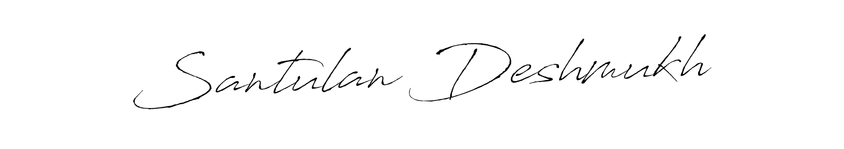The best way (Antro_Vectra) to make a short signature is to pick only two or three words in your name. The name Santulan Deshmukh include a total of six letters. For converting this name. Santulan Deshmukh signature style 6 images and pictures png