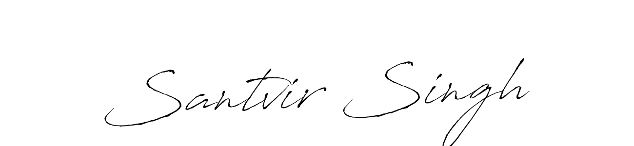 How to make Santvir Singh name signature. Use Antro_Vectra style for creating short signs online. This is the latest handwritten sign. Santvir Singh signature style 6 images and pictures png