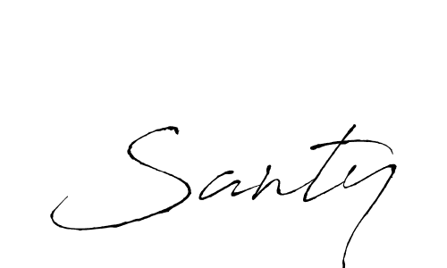 Design your own signature with our free online signature maker. With this signature software, you can create a handwritten (Antro_Vectra) signature for name Santy. Santy signature style 6 images and pictures png