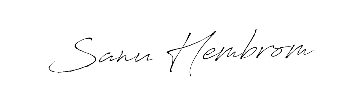 Sanu Hembrom stylish signature style. Best Handwritten Sign (Antro_Vectra) for my name. Handwritten Signature Collection Ideas for my name Sanu Hembrom. Sanu Hembrom signature style 6 images and pictures png