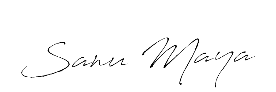 Create a beautiful signature design for name Sanu Maya. With this signature (Antro_Vectra) fonts, you can make a handwritten signature for free. Sanu Maya signature style 6 images and pictures png