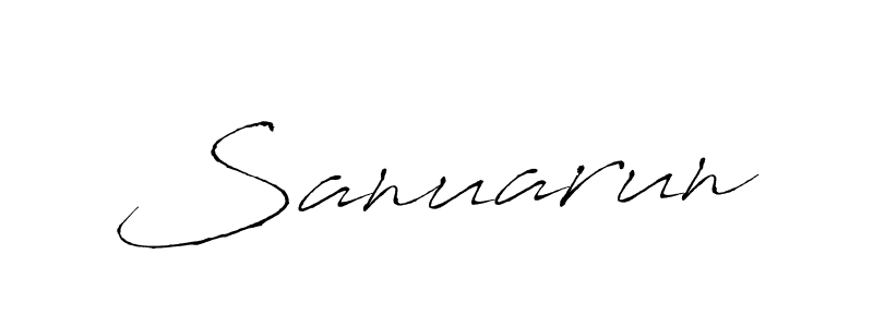 How to make Sanuarun signature? Antro_Vectra is a professional autograph style. Create handwritten signature for Sanuarun name. Sanuarun signature style 6 images and pictures png