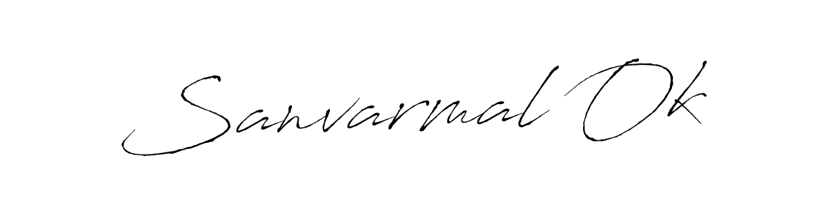 How to make Sanvarmal Ok name signature. Use Antro_Vectra style for creating short signs online. This is the latest handwritten sign. Sanvarmal Ok signature style 6 images and pictures png