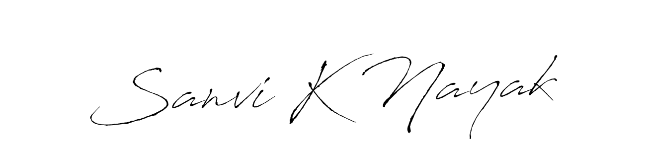 Similarly Antro_Vectra is the best handwritten signature design. Signature creator online .You can use it as an online autograph creator for name Sanvi K Nayak. Sanvi K Nayak signature style 6 images and pictures png