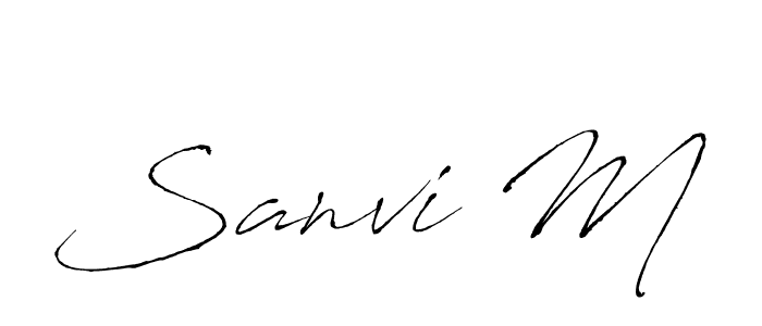 Sanvi M stylish signature style. Best Handwritten Sign (Antro_Vectra) for my name. Handwritten Signature Collection Ideas for my name Sanvi M. Sanvi M signature style 6 images and pictures png