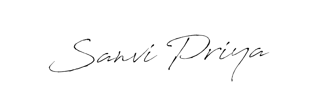 How to make Sanvi Priya signature? Antro_Vectra is a professional autograph style. Create handwritten signature for Sanvi Priya name. Sanvi Priya signature style 6 images and pictures png