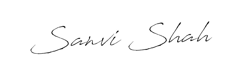 Make a beautiful signature design for name Sanvi Shah. With this signature (Antro_Vectra) style, you can create a handwritten signature for free. Sanvi Shah signature style 6 images and pictures png