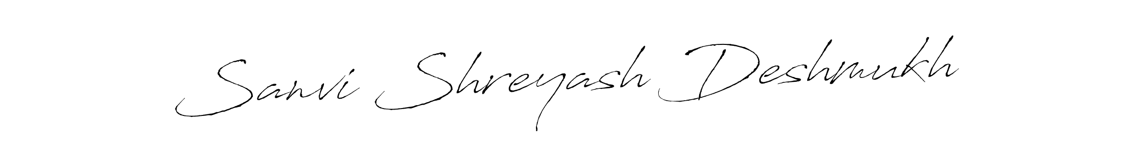 The best way (Antro_Vectra) to make a short signature is to pick only two or three words in your name. The name Sanvi Shreyash Deshmukh include a total of six letters. For converting this name. Sanvi Shreyash Deshmukh signature style 6 images and pictures png