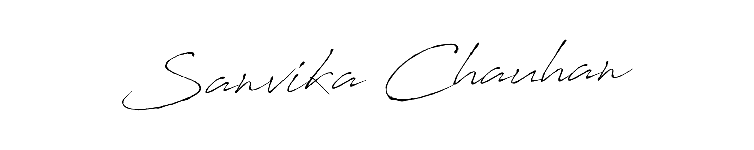 You should practise on your own different ways (Antro_Vectra) to write your name (Sanvika Chauhan) in signature. don't let someone else do it for you. Sanvika Chauhan signature style 6 images and pictures png