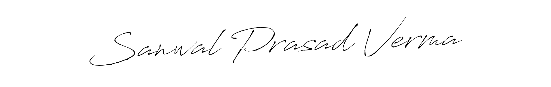 The best way (Antro_Vectra) to make a short signature is to pick only two or three words in your name. The name Sanwal Prasad Verma include a total of six letters. For converting this name. Sanwal Prasad Verma signature style 6 images and pictures png