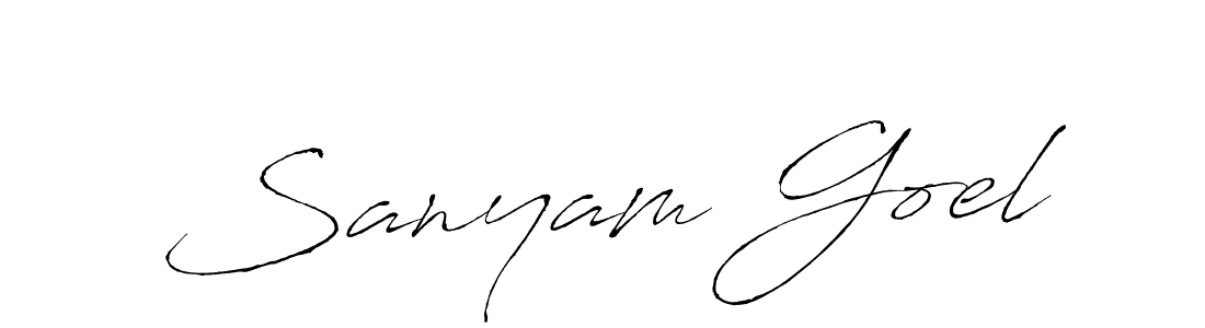 Design your own signature with our free online signature maker. With this signature software, you can create a handwritten (Antro_Vectra) signature for name Sanyam Goel. Sanyam Goel signature style 6 images and pictures png
