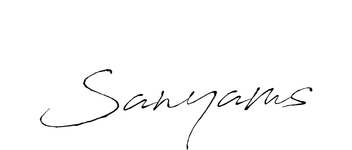 Sanyams stylish signature style. Best Handwritten Sign (Antro_Vectra) for my name. Handwritten Signature Collection Ideas for my name Sanyams. Sanyams signature style 6 images and pictures png