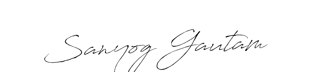 Create a beautiful signature design for name Sanyog Gautam. With this signature (Antro_Vectra) fonts, you can make a handwritten signature for free. Sanyog Gautam signature style 6 images and pictures png