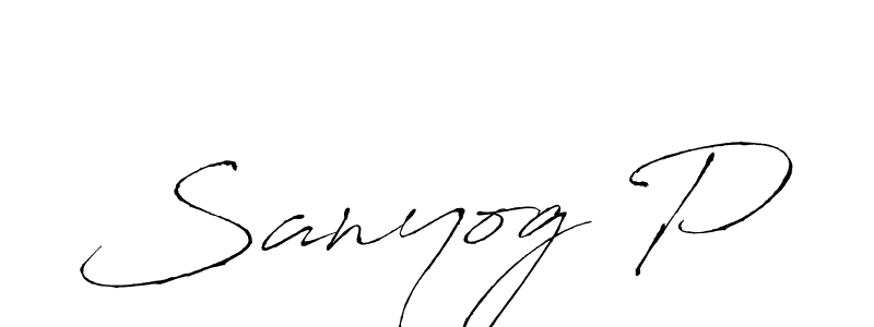 Create a beautiful signature design for name Sanyog P. With this signature (Antro_Vectra) fonts, you can make a handwritten signature for free. Sanyog P signature style 6 images and pictures png