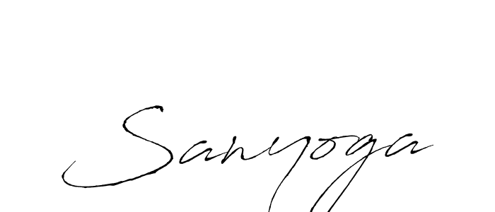 How to make Sanyoga name signature. Use Antro_Vectra style for creating short signs online. This is the latest handwritten sign. Sanyoga signature style 6 images and pictures png