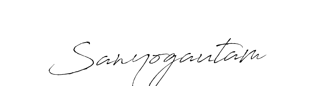 How to make Sanyogautam signature? Antro_Vectra is a professional autograph style. Create handwritten signature for Sanyogautam name. Sanyogautam signature style 6 images and pictures png