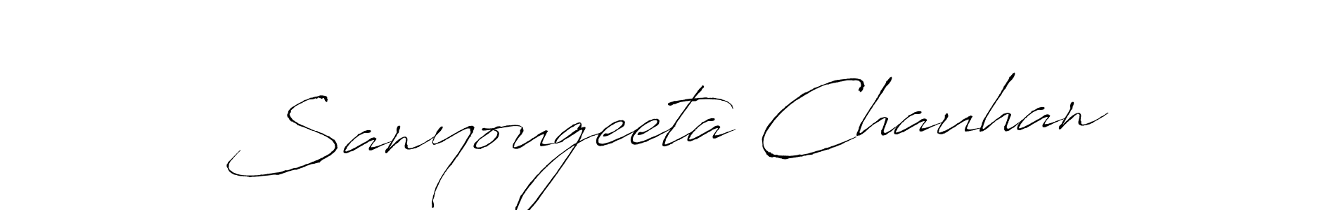 Create a beautiful signature design for name Sanyougeeta Chauhan. With this signature (Antro_Vectra) fonts, you can make a handwritten signature for free. Sanyougeeta Chauhan signature style 6 images and pictures png