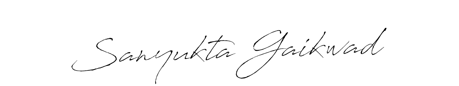 How to make Sanyukta Gaikwad name signature. Use Antro_Vectra style for creating short signs online. This is the latest handwritten sign. Sanyukta Gaikwad signature style 6 images and pictures png