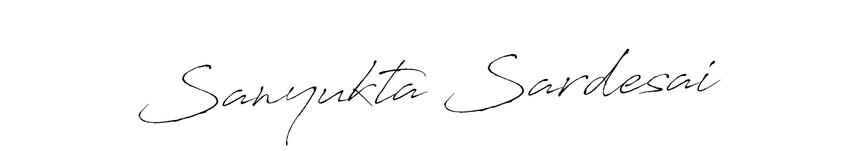 Make a beautiful signature design for name Sanyukta Sardesai. With this signature (Antro_Vectra) style, you can create a handwritten signature for free. Sanyukta Sardesai signature style 6 images and pictures png