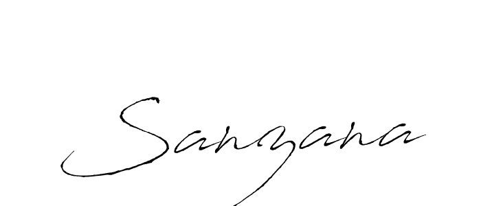 Use a signature maker to create a handwritten signature online. With this signature software, you can design (Antro_Vectra) your own signature for name Sanzana. Sanzana signature style 6 images and pictures png